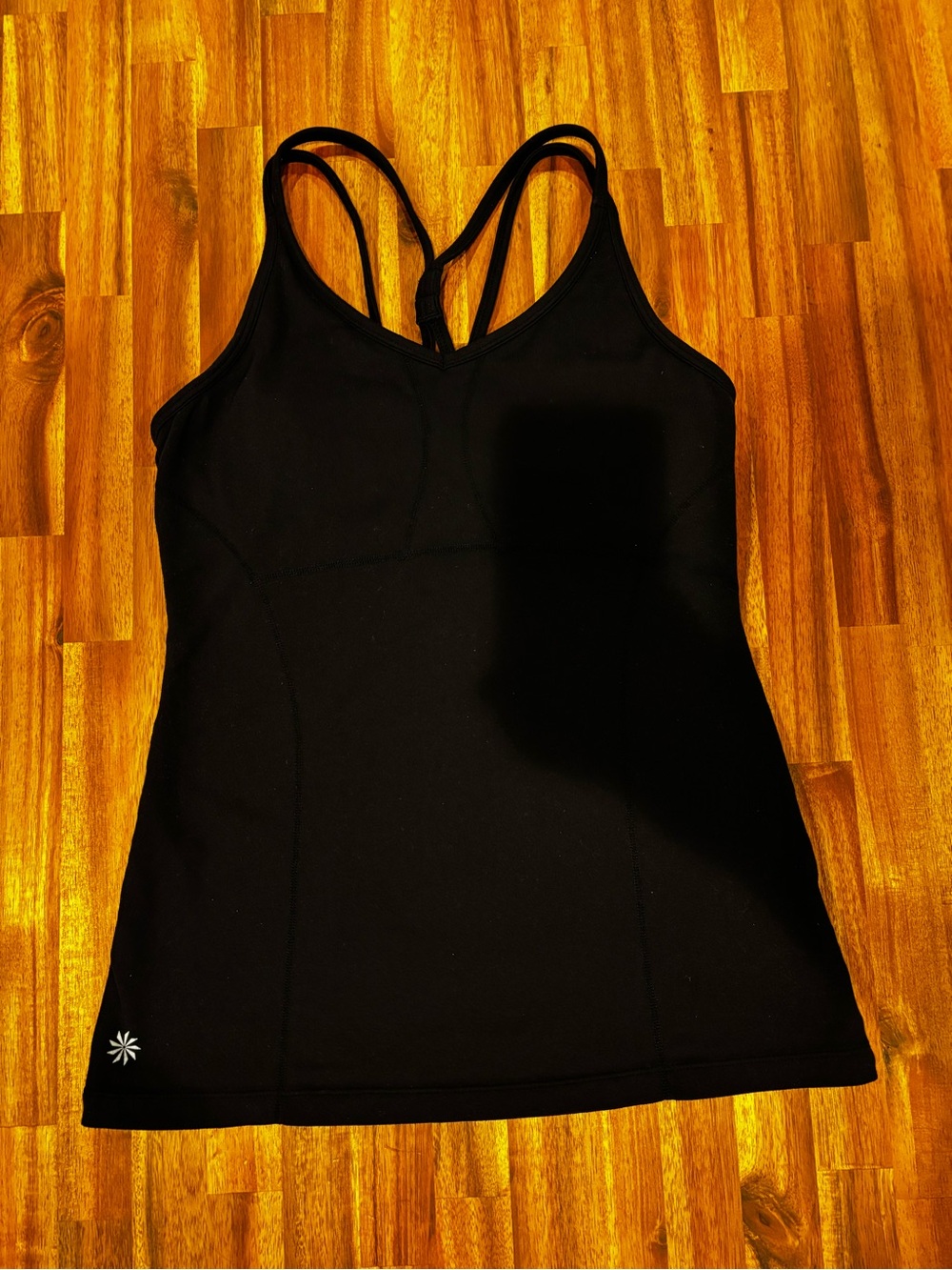Athleta Black Tank Top with Built in Bra and Crisscross Back Womens Small - Picture 10 of 11